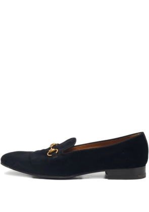 Gucci Pre-Owned Horsebit velvet loafers - Black