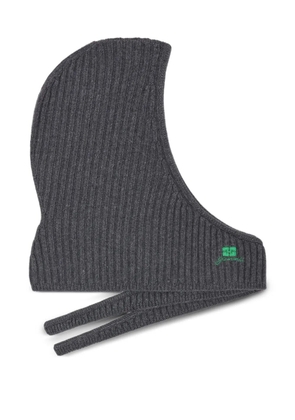 GANNI ribbed-knit balaclava - Grey