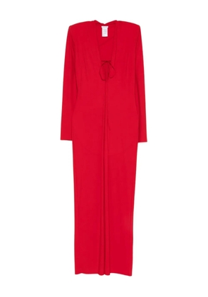 Amazuìn v-neck maxi dress - Red