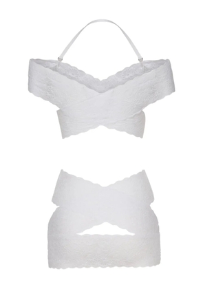 POSTER GIRL lace halterneck dress - White