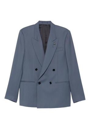 Lardini double-breasted wool jacket - Blue