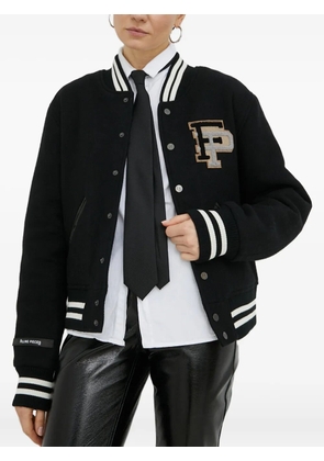 Filling Pieces varsity-style logo-patch bomber jacket - Black
