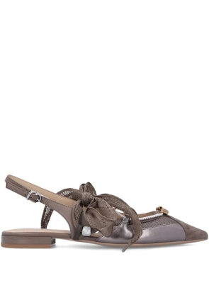 PINKO point-toe ribbon-detail ballet flats - Brown