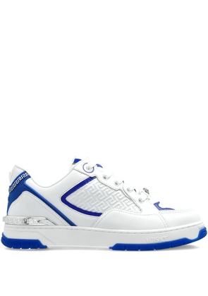 Versace Greca pattern leather sneakers - White