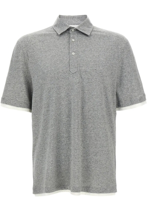 Brunello Cucinelli mélange-effect polo shirt - Grey