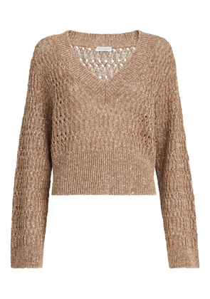 Brunello Cucinelli V-neck sweater - Neutrals