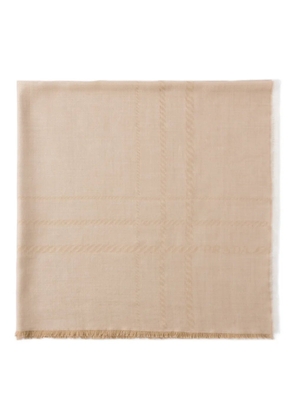 Prada jacquard fringed scarf - Neutrals