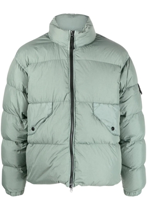 Stone Island Crinkle Reps Compass-badge puffer jacket - Green