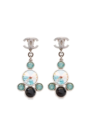 CHANEL Pre-Owned 2006 CC rhinestone-embellished drop earrings - Silver