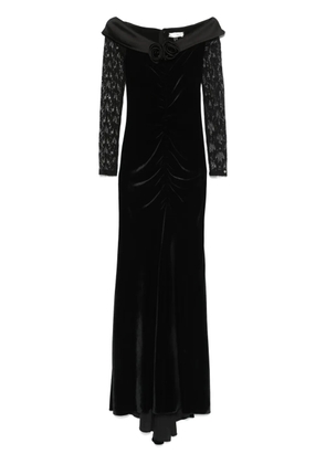 NISSA velvet maxi dress - Black