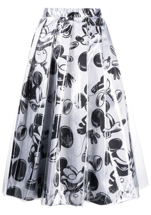 Comme Des Garçons Mickey Mouse print skirt - Silver