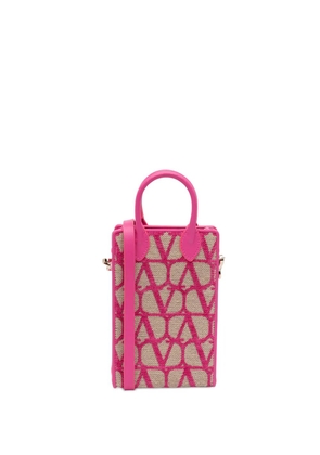 Valentino Garavani Pre-Owned 2018-2025 Leather Trimmed Toile Iconographe satchel - Brown