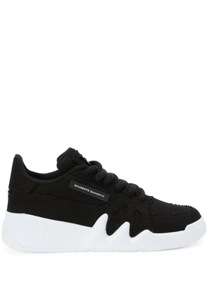 Giuseppe Zanotti Talon frayed-edge lace-up low-top sneakers - Black