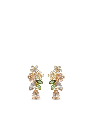 Jennifer Behr 18kt gold plated Bouquet crystal drop earrings - Green