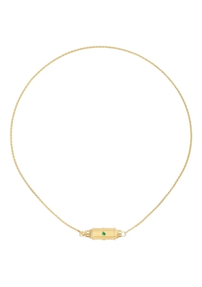 Marie Lichtenberg Micro coco emerald locket necklace - Gold