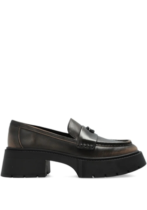Coach Leah logo-plaque loafers - Black