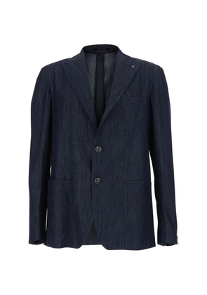 Tagliatore single-breasted denim blazer - Blue
