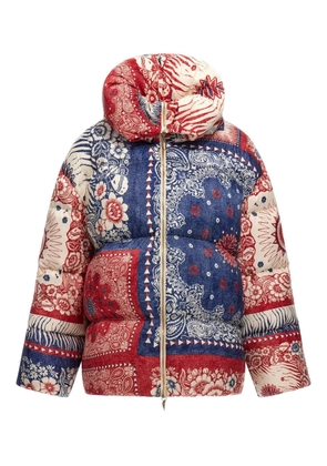 Roberto Cavalli bandana-print puffer jacket - Blue
