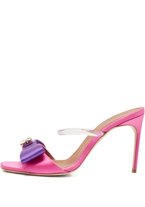 Malone Souliers pre-owned 95mm Emily satin bow-detail sandals - Pink