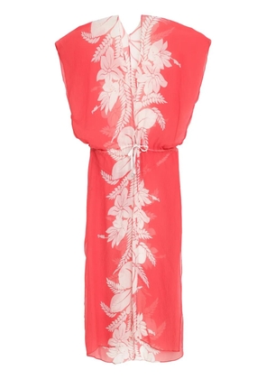 Amir Slama floral-print beach dress - Red