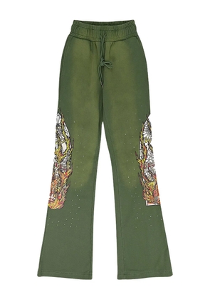 Who Decides War drawstring track pants - Green
