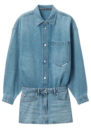 Alexander Wang long-sleeved shirt dress - Blue