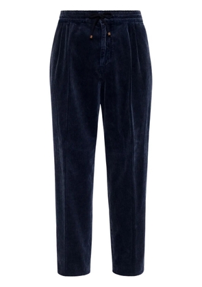 Brunello Cucinelli drawstring corduroy trousers - Blue