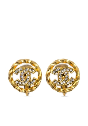 CHANEL Pre-Owned 1990-2000s CC button clip-on earrings - Gold