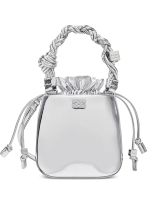 GANNI mini Bou twisted-handle bucket bag - Silver