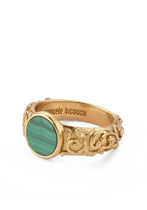 Emanuele Bicocchi Arabesque malachite ring - Gold