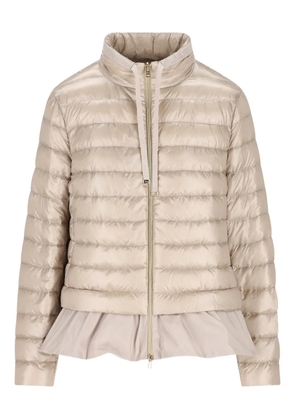 Herno quilted ruffled jacket - Neutrals