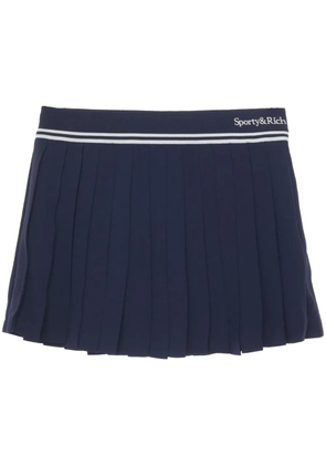 Sporty & Rich logo pleated skirt - Blue