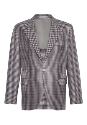Brunello Cucinelli houndstooth blazer - Red