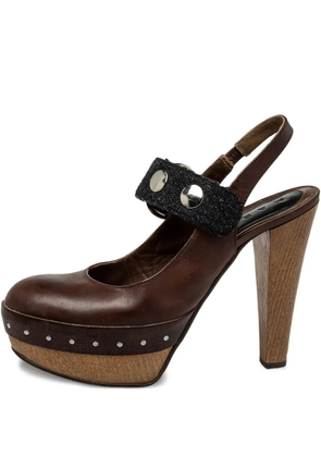 Marni Pre-Owned 125mm platform slingback pumps - Brown