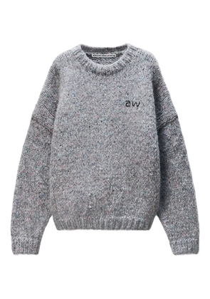 Alexander Wang embroidered crew-neck sweater - Grey