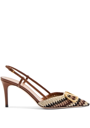 Valentino Garavani 80mm VLogo Signature slingback pumps - Neutrals