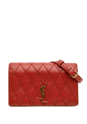 Saint Laurent Pre-Owned 2019 Diamond Quilted Lambskin Angie Chain Bag crossbody bag - Red