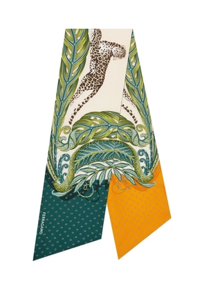 Ferragamo Madras-print silk bandeau - Green