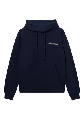 Brooks Brothers embroidered-logo cotton hoodie - Blue