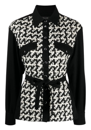 Del Core bouclé tied-waist shirt - Black