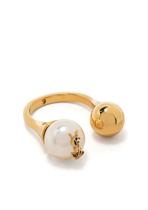 Saint Laurent Cassandre pearl ball ring - Gold