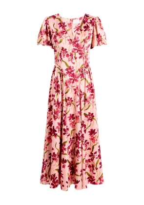 Cinq A Sept puff-sleeve floral-print dress - Pink