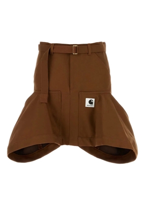 sacai x Carhartt WIP Duck belted pocket skirt - Brown