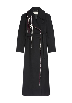 DRIES VAN NOTEN whipstitch-embellished coat - Black