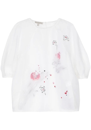 SHIATZY CHEN floral-print organza blouse - White