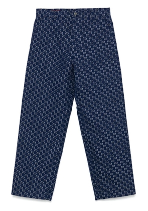 Gucci GG Shadow-jacquard cotton trousers - Blue