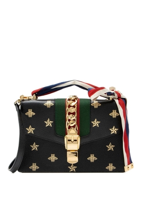 Gucci Pre-Owned 2021 small Sylvie bee-motif shoulder bag - Black