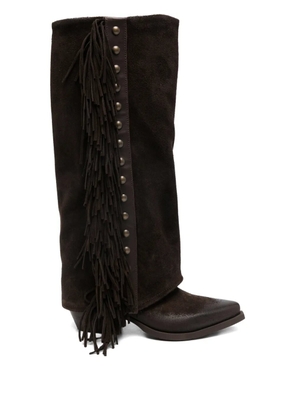 Metisse 55mm fringe-detail boots - Brown