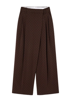 GANNI polka-dot pleated trousers - Brown