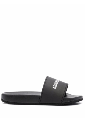 Axel Arigato logo-print slides - Black
